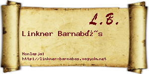 Linkner Barnabás névjegykártya